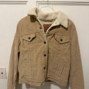 Levi's Cream Sherpa Lined Jacket